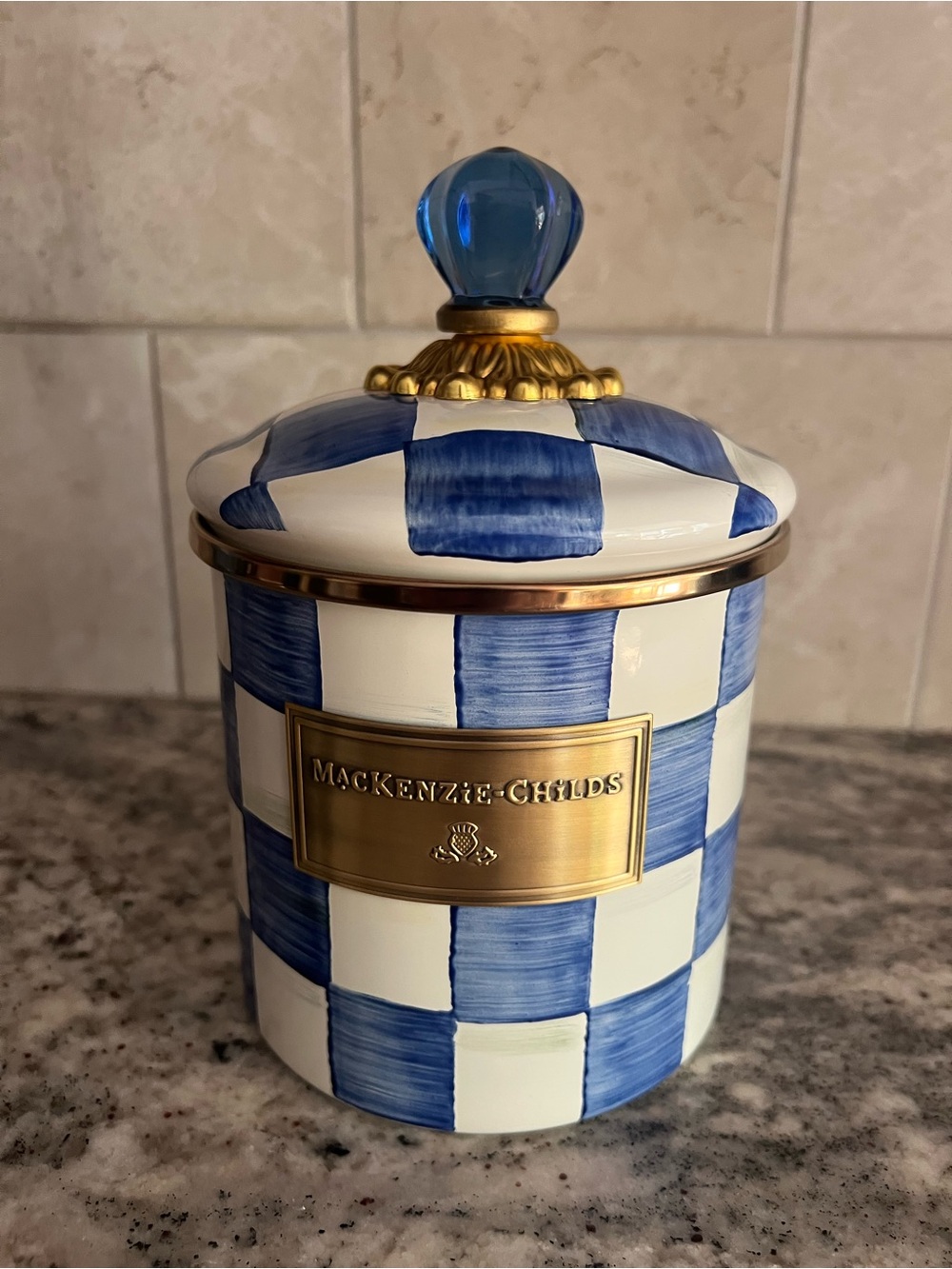 MacKenzie-Childs Royal Check small canister